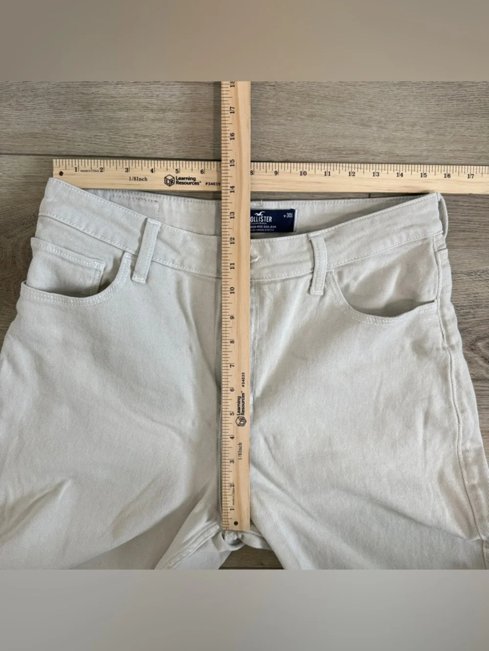 HOLLISTER 10/30 LONG Khaki‎ Light Tan High Rise Dad Jeans Baggy